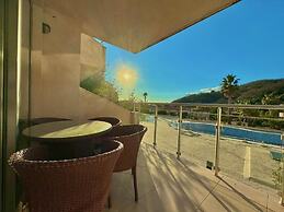 Sunset Poolside Retreat BlueH