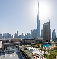 Downtown Escape Lush 2BR w Burj Khalifa View
