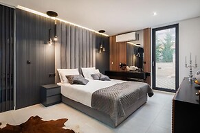 white residence with pool room