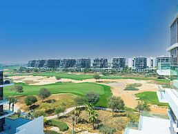 Luxury StayCation - Studio in Damac Hills with Balcony and Golf Views