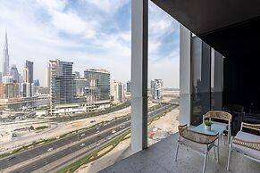 Chic Business Bay Studio Burj View Balcony