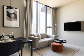 Modern Studio at Upside Living With Burj Khalifa View by Simply Comfor