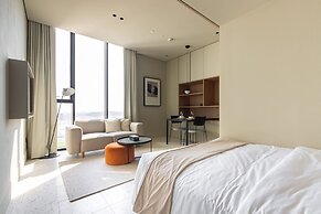 Modern Studio at Upside Living With Burj Khalifa View by Simply Comfor