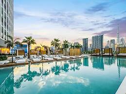 Modern Studio at Upside Living With Burj Khalifa View by Simply Comfor