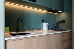 Modern Studio at Upside Living With Burj Khalifa View by Simply Comfor