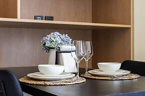 Modern Studio at Upside Living With Burj Khalifa View by Simply Comfor