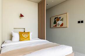 Modern Studio at Upside Living With Burj Khalifa View by Simply Comfor