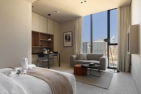 Modern Studio at Upside Living With Burj Khalifa View by Simply Comfor
