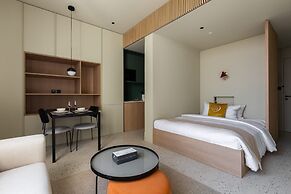 Modern Studio at Upside Living With Burj Khalifa View by Simply Comfor