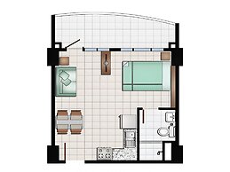 Spacious Studio Unit With Balcony and Seaview