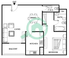 Gorgeous 1 Bedroom in DEC Tower With Marina Views