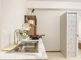 Modern Minimalist With Wooden Touch Studio At Apartment Meikarta