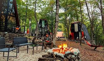 Eco village in the forest
