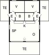 3 Rooms, 1st Row, 2+4 People, 82m2