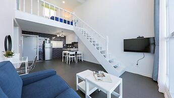 Blue and white pension