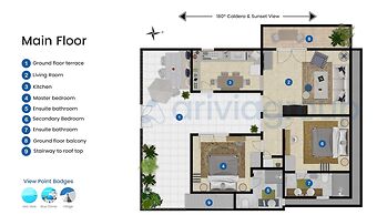 2 Bed Villa - Sleeps 4 - Pool - Private Chef