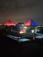 Nefertiti pyramids view -