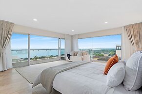 Cliffside Castle With Bay And City Views